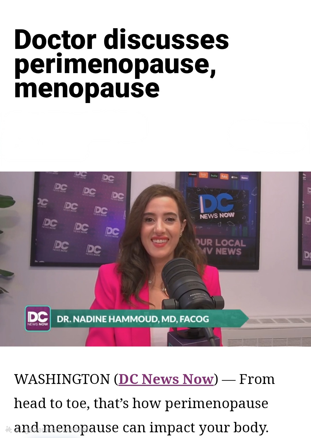  Dr. Hammoud’s Interview on menopause