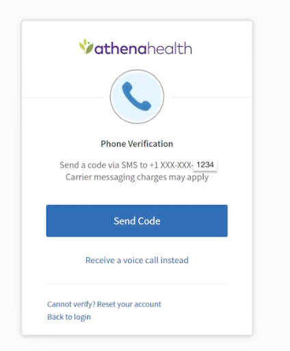 Athena Health Send Code