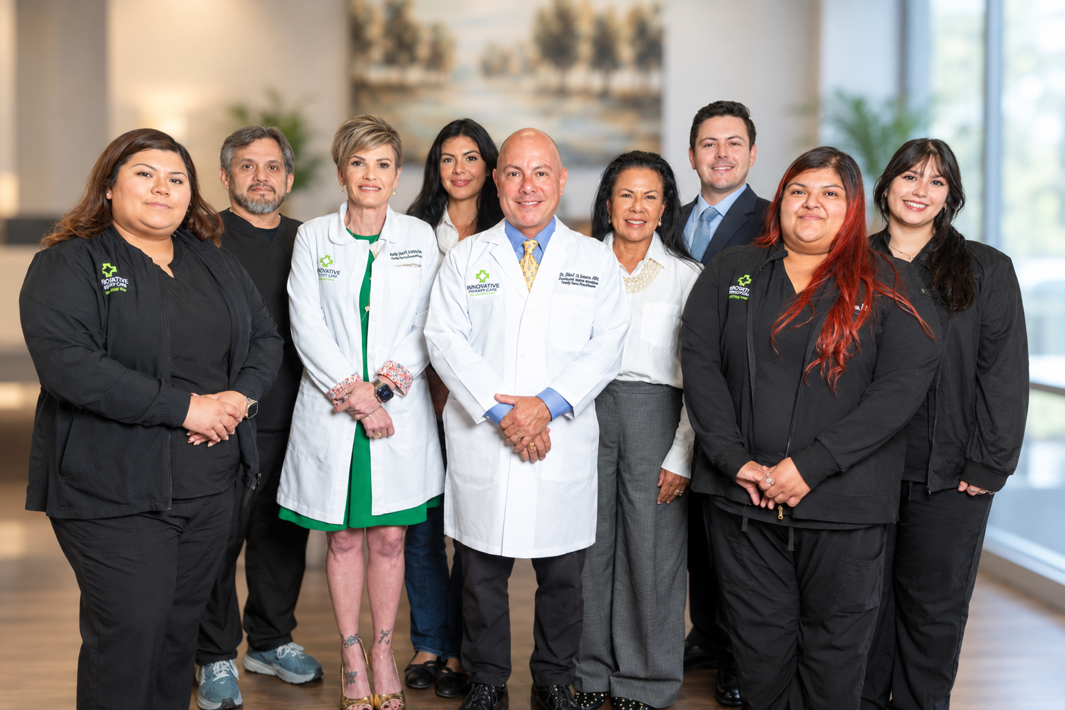 A group photo of the staff