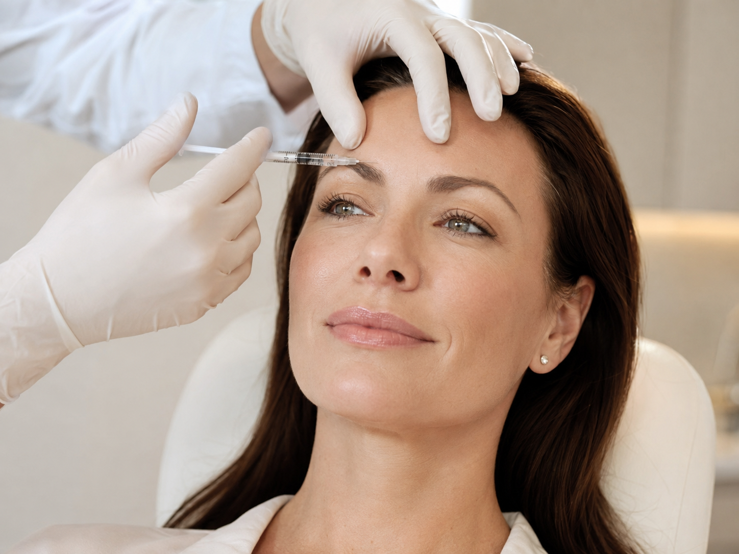A patient being injected with Botox
