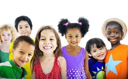 Group of diverse children smiling