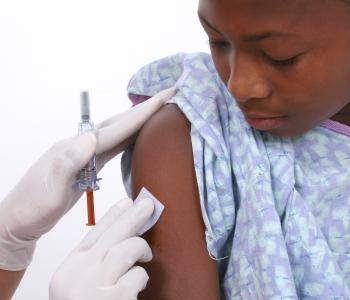 A child receiving a vaccine